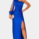 Charlotte Dress Asymmetric Drapado of A Shoulder