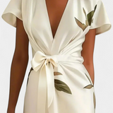 Dhalia Dress Cruzado Printed of Hojas
