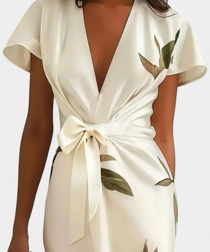 Dhalia Dress Cruzado Printed of Hojas