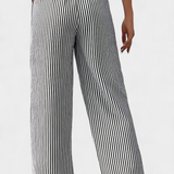 Sabrina Trousers Rectos Lightweight with Waist Adjustable a Stripes