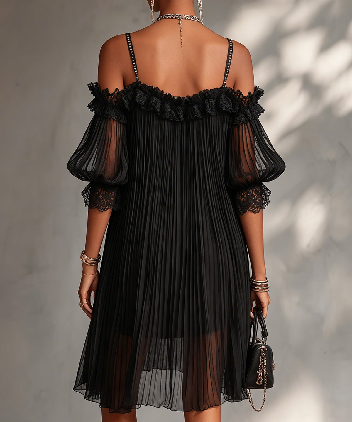 Victoria™ | Dress Short of Gasa with Lace