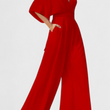 Isaura Mono Long Elegant with wide-leg and V-neckline