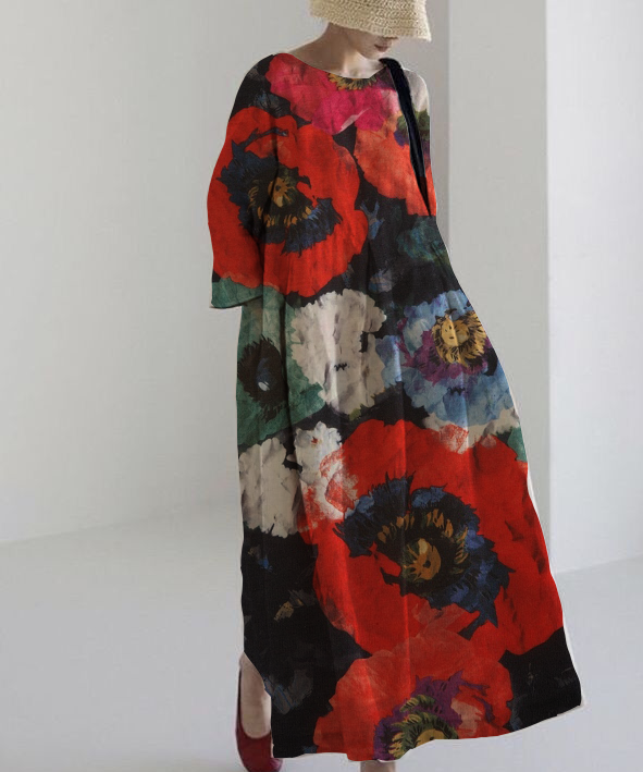 Rosario™ | Dress wide Floral Red