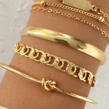 Juego of Pulseras of Cadena of Metal of 4 Pieces