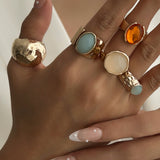 Set of Rings Abiertos with Strass