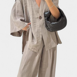 Eli Set Oversize of Top with V-Neck and Trousers Recto