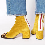 MarianaTM | Ankle Boot Yellow of Heel Medio with Details Deportivos
