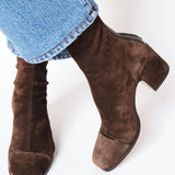 EulaliaTM | Ankle Boot of Heel Block with Toe Cuadrada
