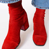 BarbaraTM | Ankle Boot of Heel Wide with Toe Cuadrada