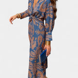 Elara Dress Maxi with V-neckline and Knot Front