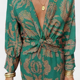 Elara Dress Maxi with V-neckline and Knot Front
