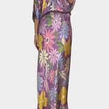 Shae Set Soft of Blouse and Skirt of Cola of Pez Floral