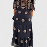 Cathy Dress for summer Elegant of Mesh with Design Hueco and Cut Flowy