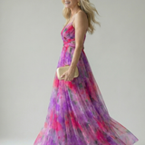 IselaTM | Dress Maxi Wrap with Gradient in and Straps Thin
