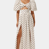 Sherine Skirt Set and Top Polka-Dot with Puff Sleeves