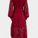 Jovie Dress Midi with Lace Embroidery with High Neck
