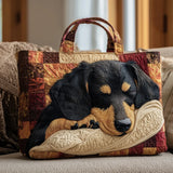 Perpetua™ | Bolso Tote Artisan Printed of Bassete Hound