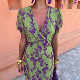 ErnestinaTM | Dress Long Floral Green
