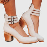 Casilda™ | Botín Vintage of Heel Bloque with Hebillas