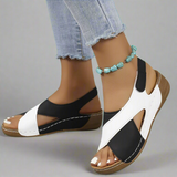 BegonaTM | Sandal Slingback Colorblock of wedge Comfortable