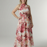 Silvana™ | Dress Midi Halter with Waist Gathered