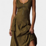 Katana Dress Midi with Hem of Burbujas and Corsé Fitted
