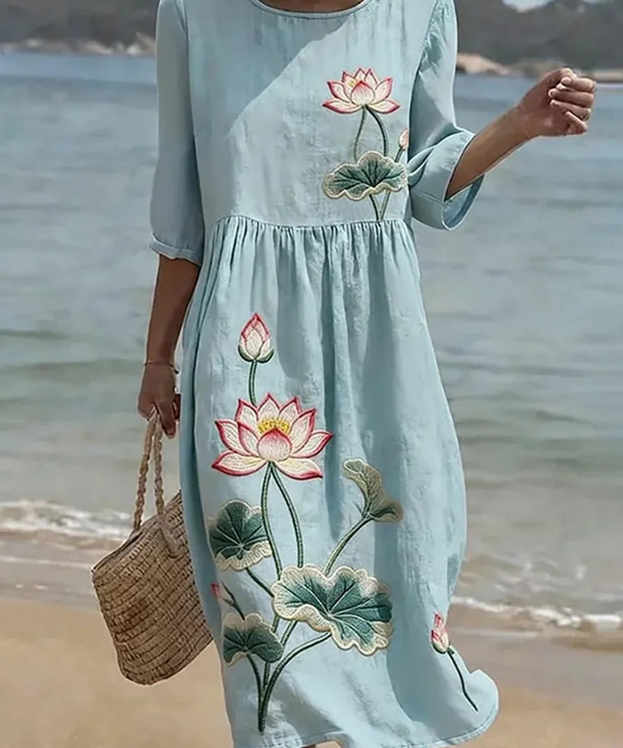 Women's Casual Floral Print Dress.