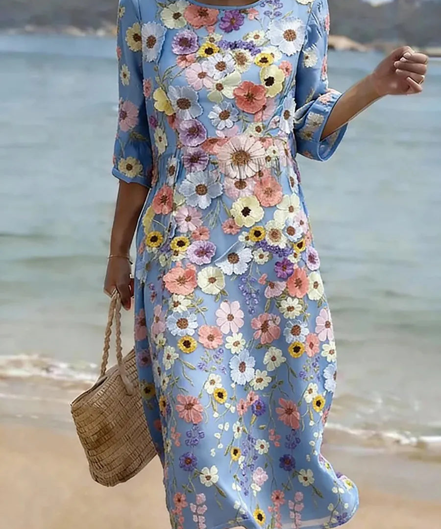 Women's Casual Floral Print Dress.