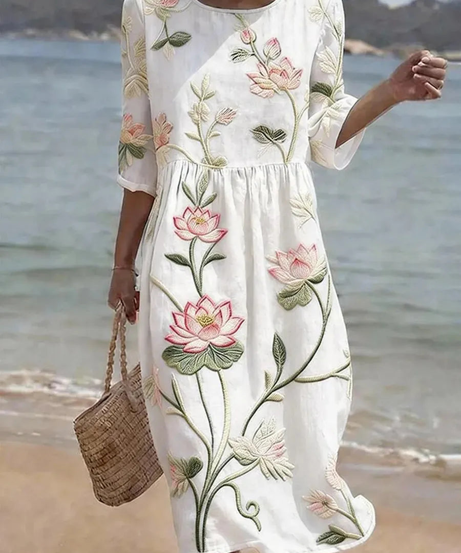 Women's Casual Floral Print Dress.