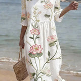 Women's Casual Floral Print Dress.
