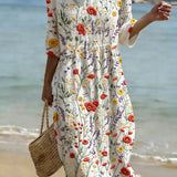Women's Casual Floral Print Dress.