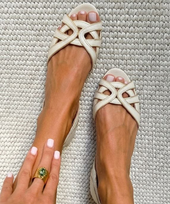 Covadonga™ | sandals Planas Trenzadas Crudo