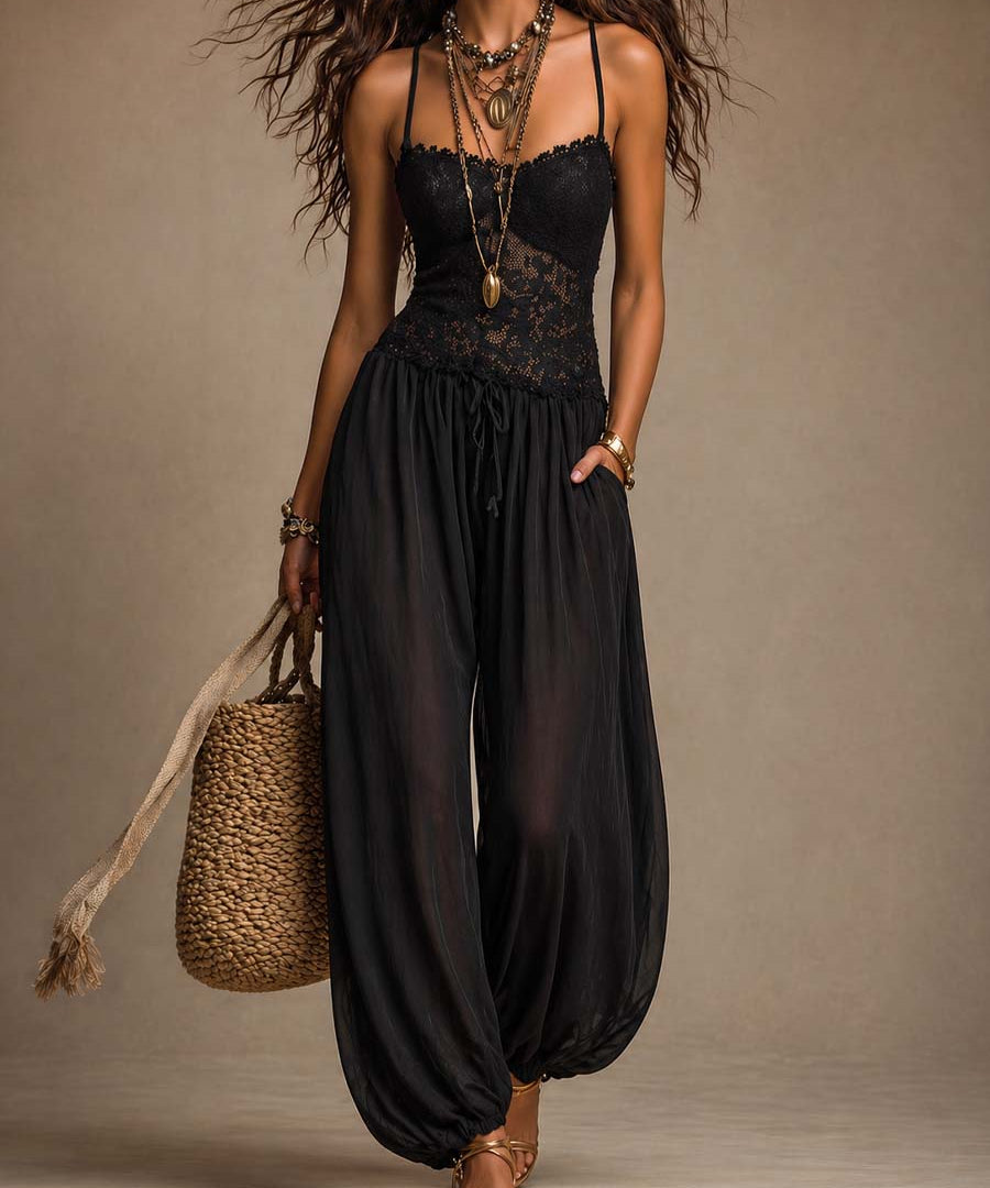 Adelina™ | Mono with Lace with Neckline Halter
