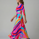 Celeste™ | Dress Midi Floral with Neckline Cruzado and Sleeve Three Cuartos