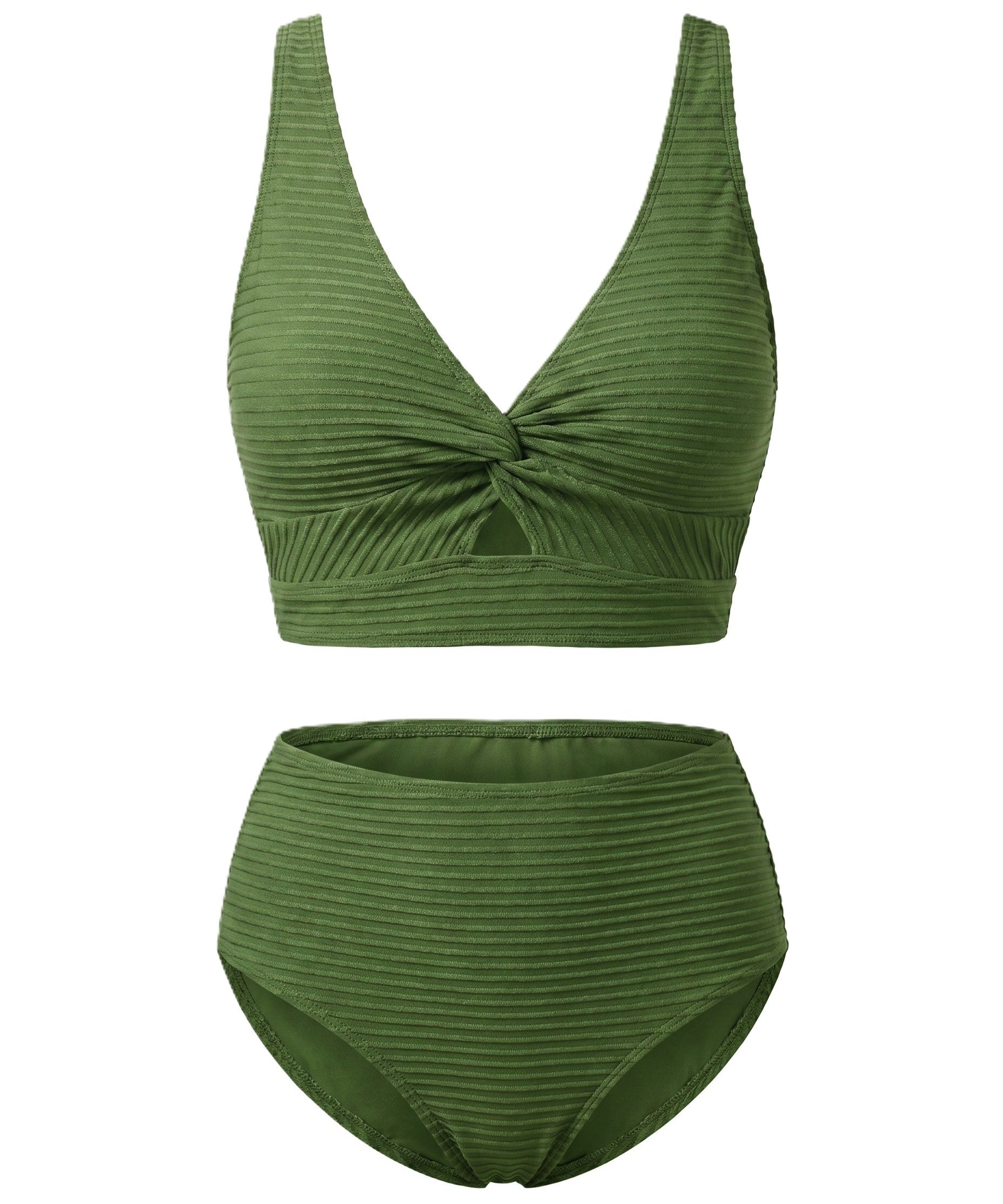 Crescencia™ | Textured bikini of High-Rise with crossover top