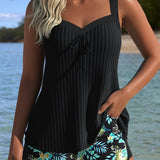 Rocío™ | Striped tankini with two-piece panties