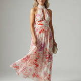 Elyana™ | Dress Maxi Floral Halter of Fabric Flowy