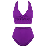 Crescencia™ | Textured bikini of High-Rise with crossover top