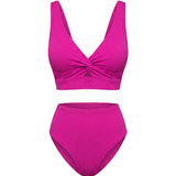 Crescencia™ | Textured bikini of High-Rise with crossover top