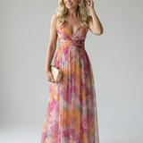 IselaTM | Dress Maxi Wrap with Gradient in and Straps Thin