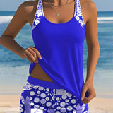 Teodora™ | Tankini top with swim shorts print