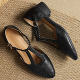 Mercedes™ | Bailarina Mary Jane with Tira T and Texture Cocodrilo