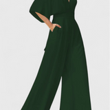 Isaura Mono Long Elegant with wide-leg and V-neckline