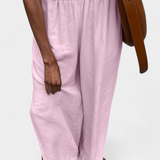 Portia Set in Cotton and Linen with Side Slit