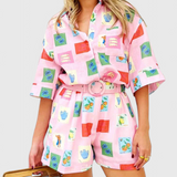 Paula Pink Printed Set