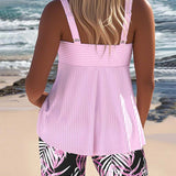 Severina™ | Ribbed tankini with tropical shorts