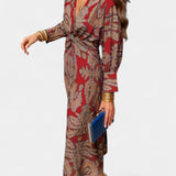 Elara Dress Maxi with V-neckline and Knot Front