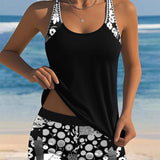 Teodora™ | Tankini top with swim shorts print