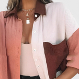 Juniper | Blouse of Buttons in Bloque of Color