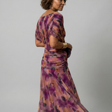 Calena™ | Dress Midi Off-Shoulder with Neckline Drapeado